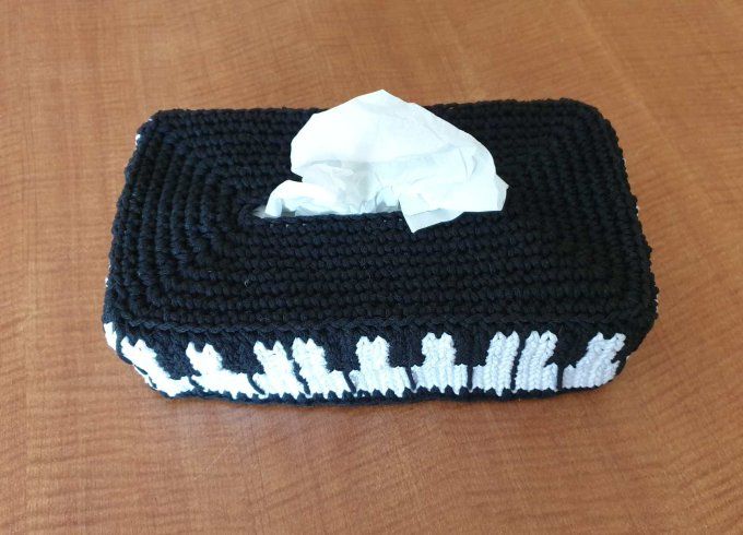 cache boîte de mouchoir piano